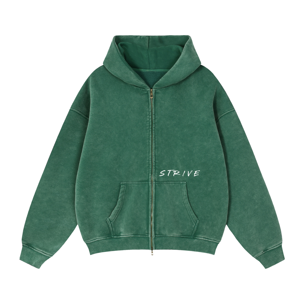 Zip-Through Boxy Fleece Hoodie