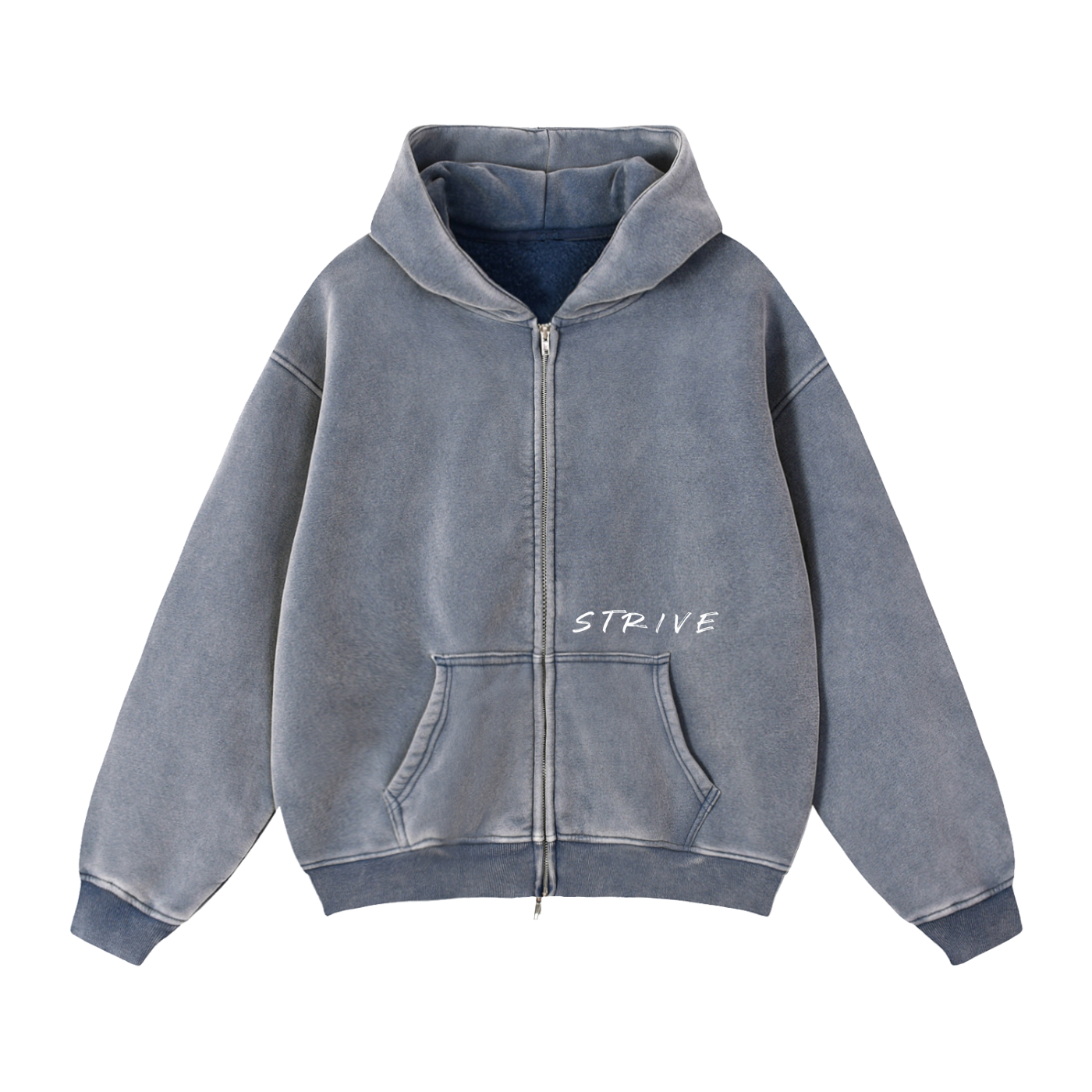 Zip-Through Boxy Fleece Hoodie