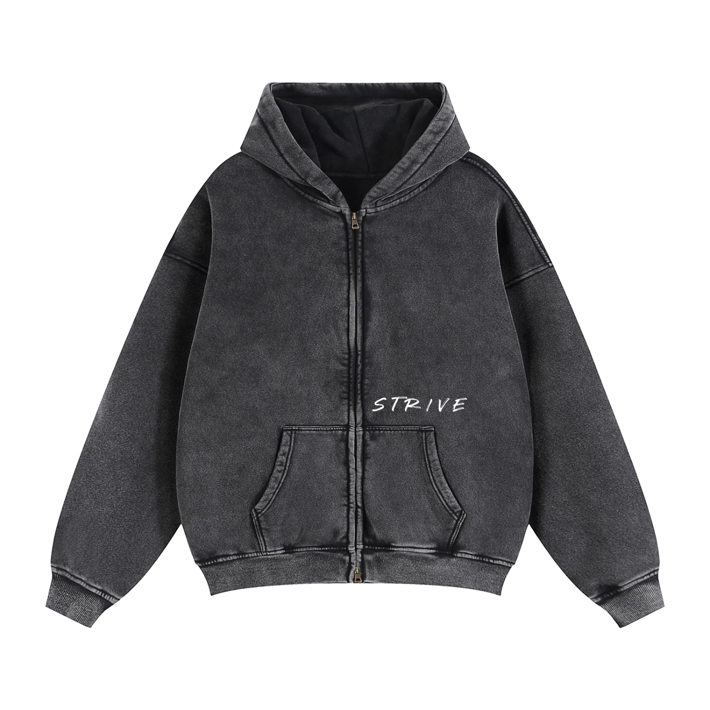 Zip-Through Boxy Fleece Hoodie